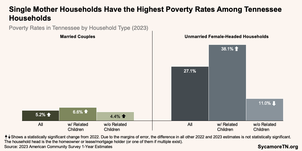 Single Mother Households Have the Highest Poverty Rates Among Tennessee Households